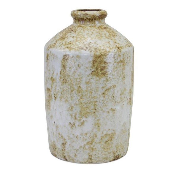 Melrose International Melrose International 82104DS 14 x 7.75 in. Terra Cotta Vase - Cream; Brown & Green 82104